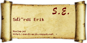 Sárdi Erik névjegykártya