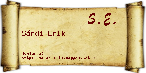 Sárdi Erik névjegykártya